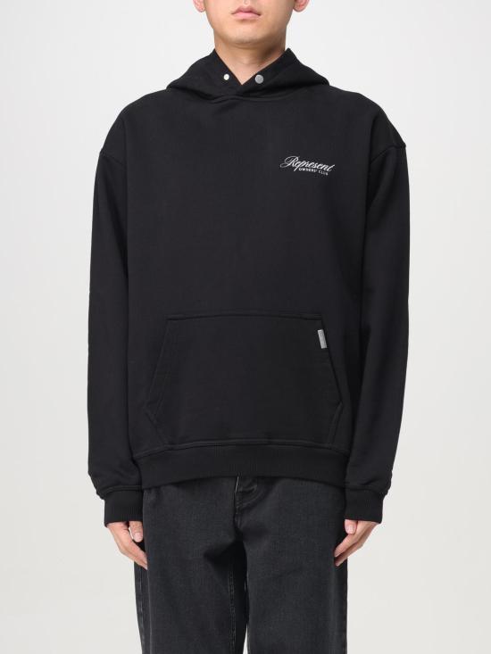 25FW 리프레젠트 후드 티셔츠 OCM41200 001 Black