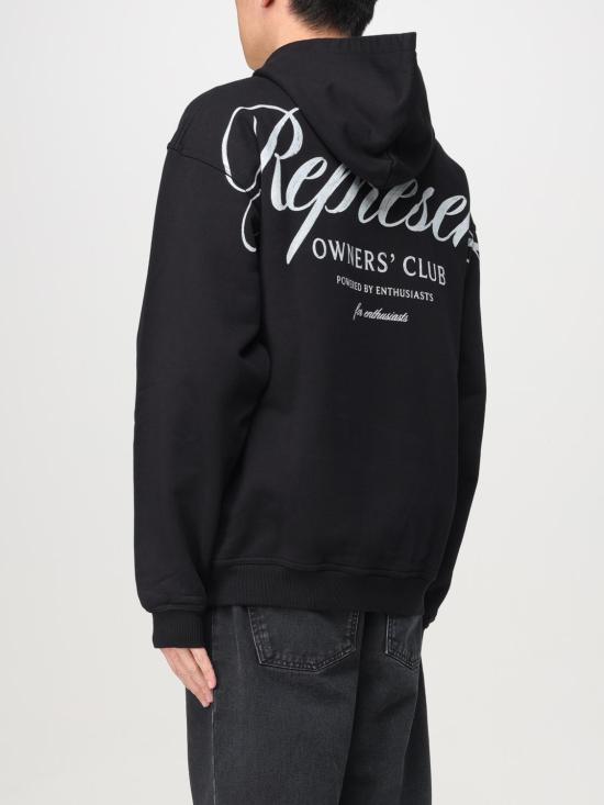 25FW 리프레젠트 후드 티셔츠 OCM41200 001 Black - REPRESENT