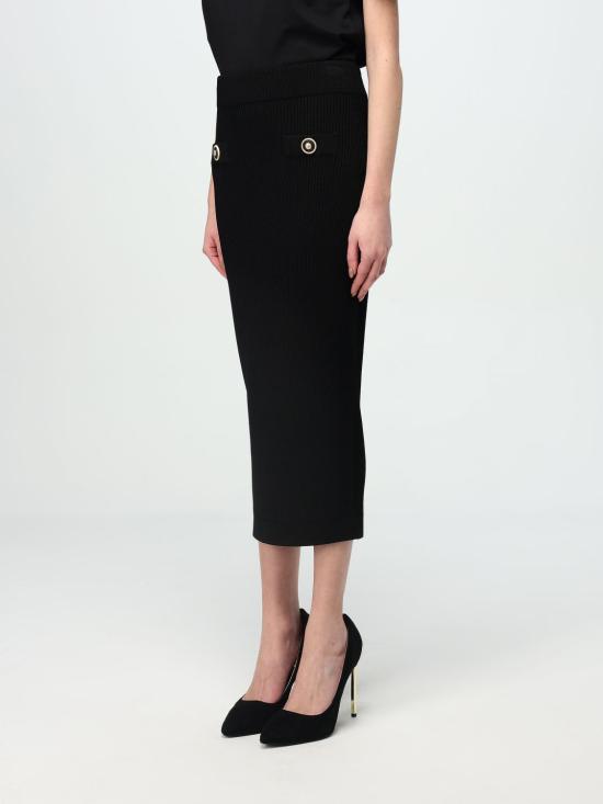 25FW 발망 롱 스커트 EF1LD022KI10 0PA Black - BALMAIN