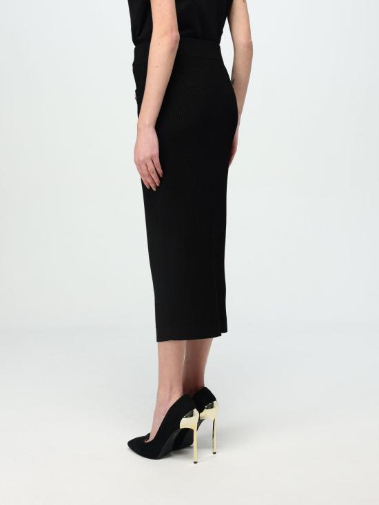 25FW 발망 롱 스커트 EF1LD022KI10 0PA Black - BALMAIN