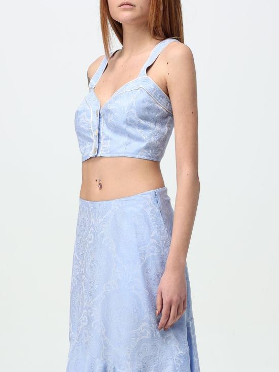 25FW 에트로 민소매 티셔츠 WRJA010199TJ562 B1581 Blue - ETRO