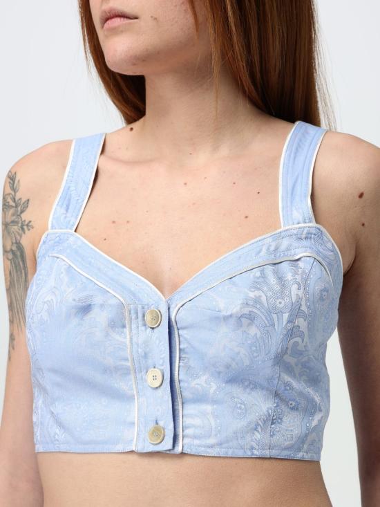 25FW 에트로 민소매 티셔츠 WRJA010199TJ562 B1581 Blue - ETRO