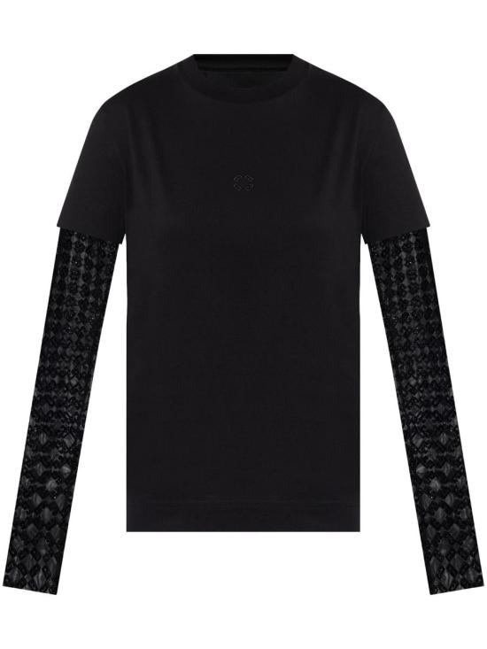 25SS 지방시 긴팔 티셔츠 BW70C920H0 008 BLACK SILVERY Black