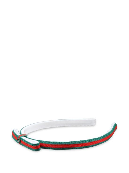 25SS [키즈] 구찌 모자 814339 3HA7I 9066 WHITE DARK GREEN - GUCCI