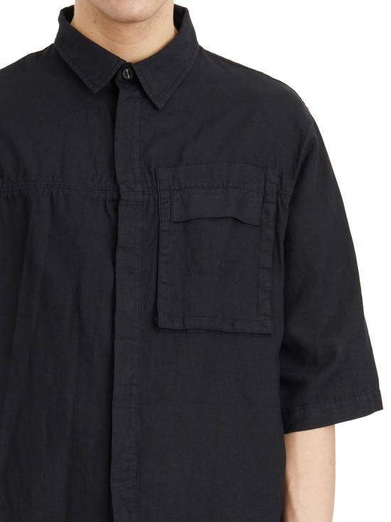 25SS 톰크롬 반팔 셔츠 LMH167BLACK Black - THOM KROM