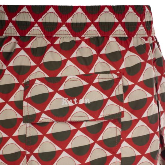 25SS 키톤 비치웨어 UCOM2CK0747F61 WHITE RED - KITON