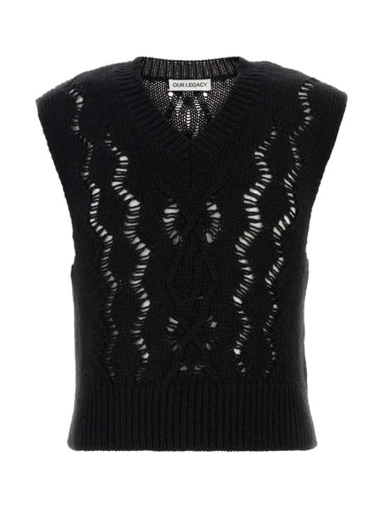  아워레가시 니트 베스트 M4243CBF BLACK DOM