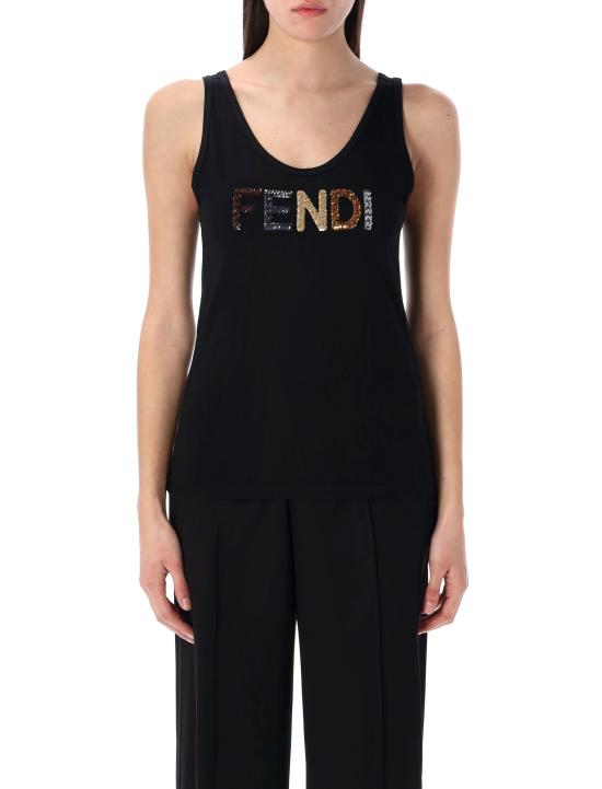 24FW 펜디 민소매 티셔츠 FS9708AT2D F0GME Nero