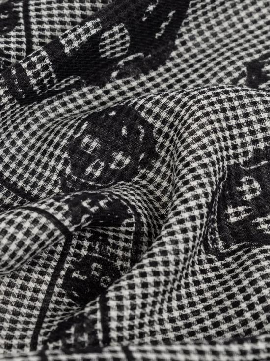 25SS 알렉산더 맥퀸 머플러/스카프 814759 4C50Q1078 Black ivory - ALEXANDER MCQUEEN