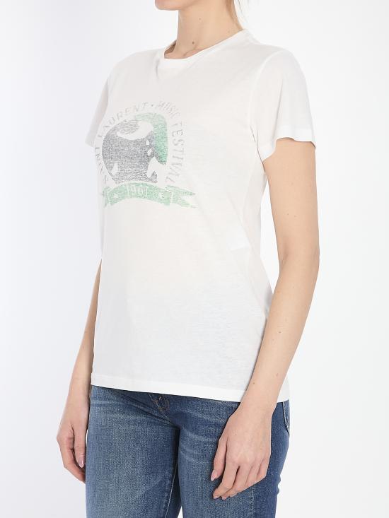  생로랑 반팔 티셔츠 817047 WHITE - SAINT LAURENT