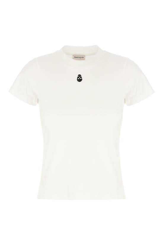 25SS 알렉산더 맥퀸 반팔 티셔츠 819193QLAEH 9000 OPTICAL WHITE