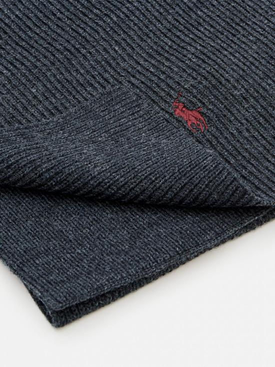 25FW 폴로 랄프로렌 포니 로고 자수 립 니트 스카프 710886136 004 Mouse Grey - POLO RALPH LAUREN