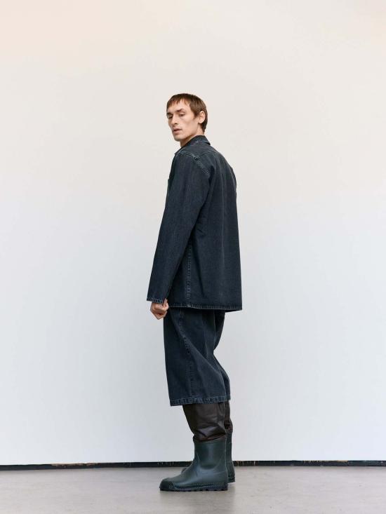  리에르 긴팔 셔츠 라이어 워시드 데님  앤트라사이트 - RIER