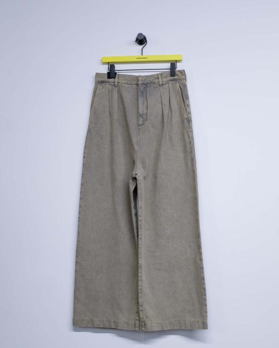  로에베 스트레이트 팬츠 데님 플리츠 팬츠 샌드 - LOEWE