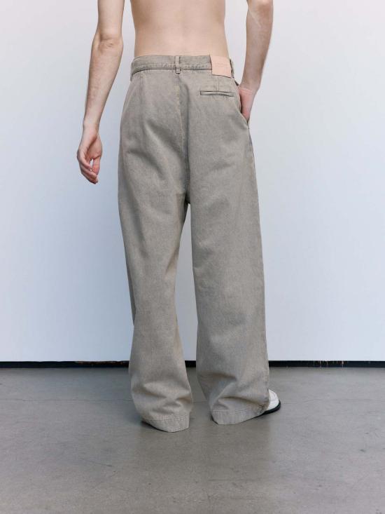  로에베 스트레이트 팬츠 데님 플리츠 팬츠 샌드 - LOEWE