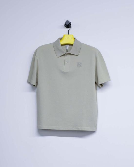  로에베 폴로 티셔츠 저지 코튼 폴로 세이지 - LOEWE