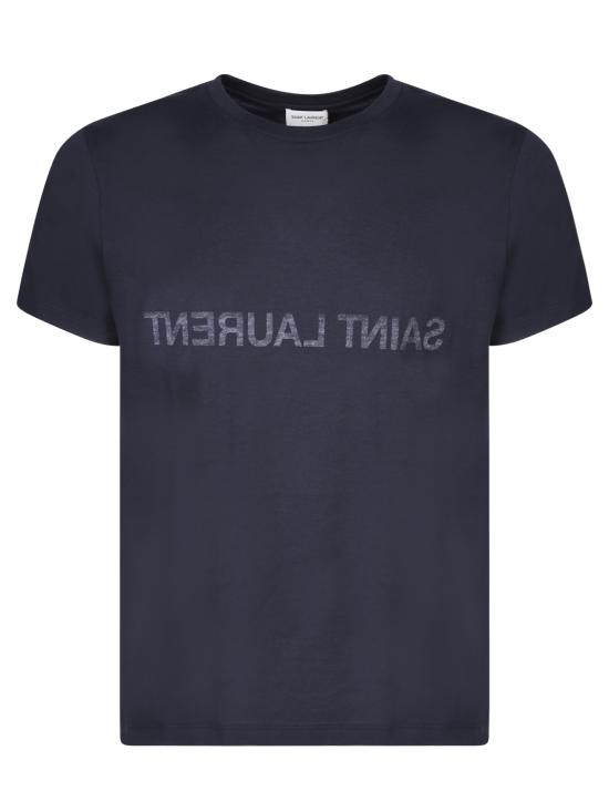 25FW 생로랑 리버스 티셔츠 663278 Y37AW 4145 Blue