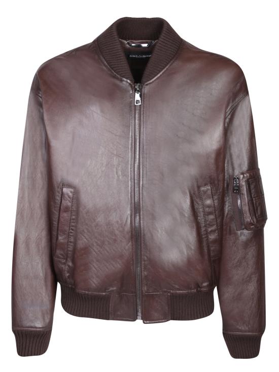 24FW 돌체앤가바나 가죽 자켓 G9AKKL HULS1 M1512 Brown