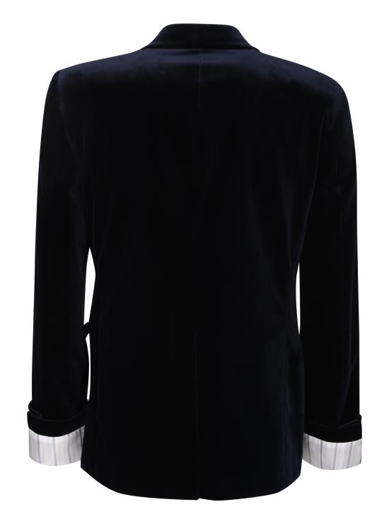 24FW 구찌 스트레치 코튼 벨벳 포멀 자켓 753082 ZJV75 4240 Blue - GUCCI