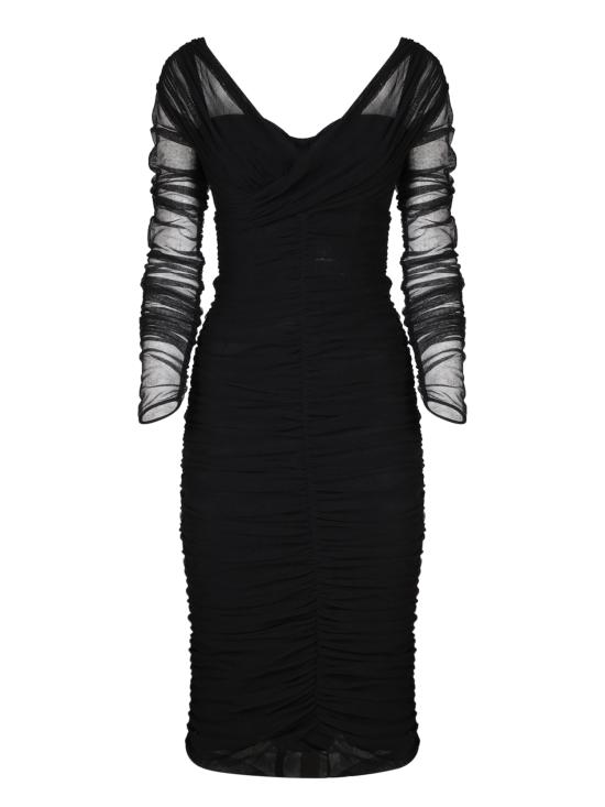 25FW 돌체앤가바나 미디 원피스 F6G8QT FLEAA N0000 Black