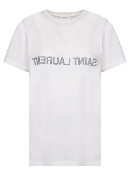 26FW 생로랑 반팔 티셔츠 665234 Y37AW 9744 White