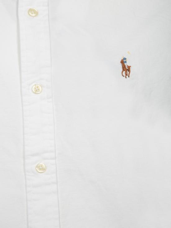 27FW 폴로 랄프로렌 컬러 포니 자수 커스텀 핏 버튼 다운 셔츠 710792041 001 White - POLO RALPH LAUREN