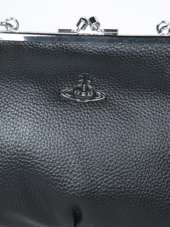 26FW 비비안웨스트우드 GRANNY FRAME, 그래니 프레임 메탈릭 숄더백 4B010006W S000D N403 Black - VIVIENNE WESTWOOD