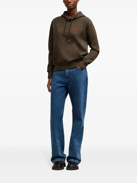  아미 후드 티셔츠 H24USW235730 coffee - AMI