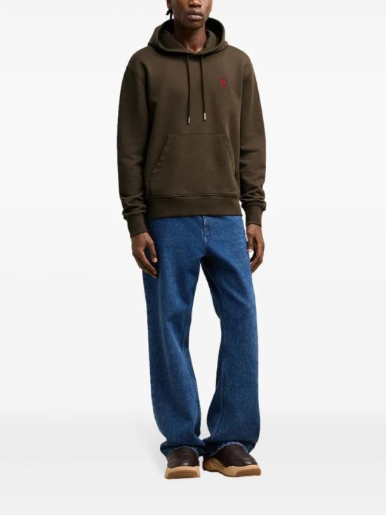  아미 후드 티셔츠 H24USW235730 coffee - AMI