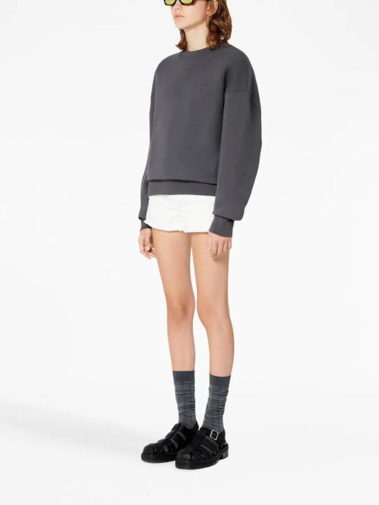  아미 긴팔 티셔츠 USW012740 dark grey - AMI