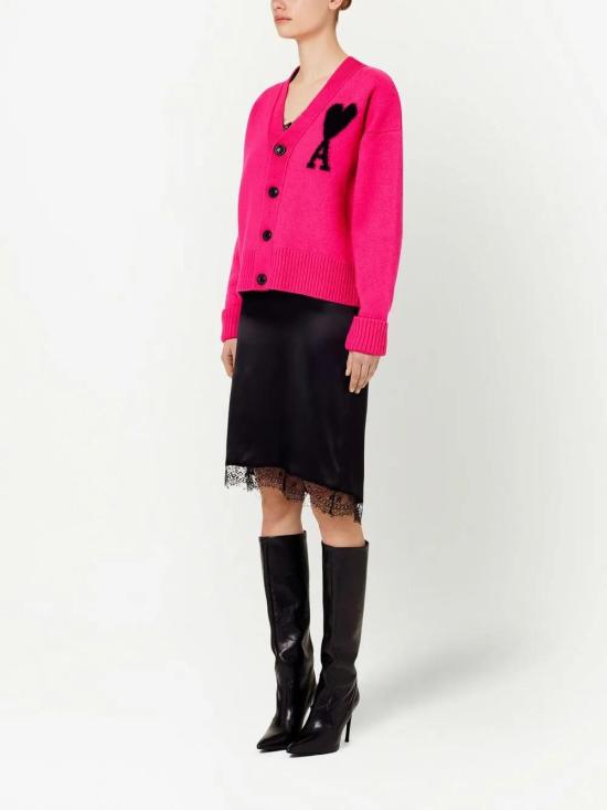  아미 가디건 UKC002018H22 pink - AMI