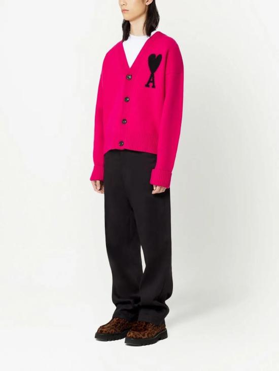  아미 가디건 UKC002018H22 pink - AMI