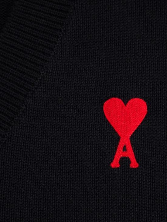  아미 니트 베스트 UKS708016 black - AMI