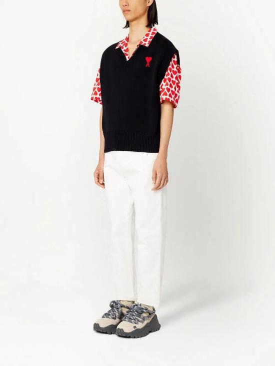  아미 니트 베스트 UKS708016 black - AMI