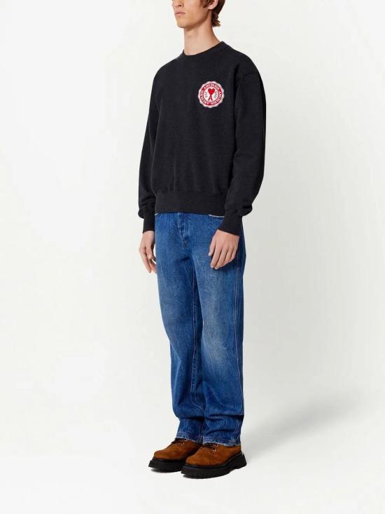  아미 긴팔 티셔츠 USW011739 charcoal - AMI