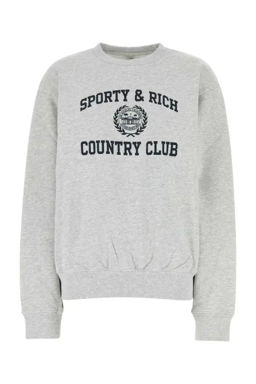  스포티앤리치 긴팔 티셔츠 ST071516218GY03 HEATHER GRAY NAVY DOM
