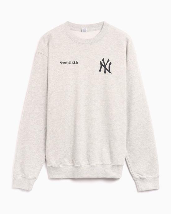  스포티앤리치 긴팔 티셔츠 ST071505300GY03 HEATHER GRAY SPORTS RED NAVY DOM