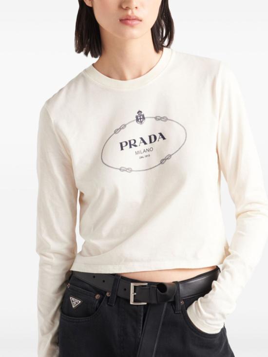  프라다 반팔 티셔츠 34665SOOO15D3 cream - PRADA