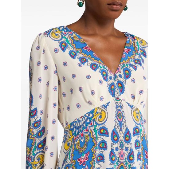 25SS 에트로 롱 원피스 AV619 WRHA0174 X0800 WHITE BLUE - ETRO