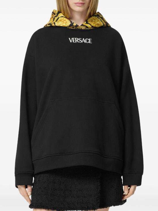  베르사체 후드 티셔츠 10165561A11725 black - VERSACE
