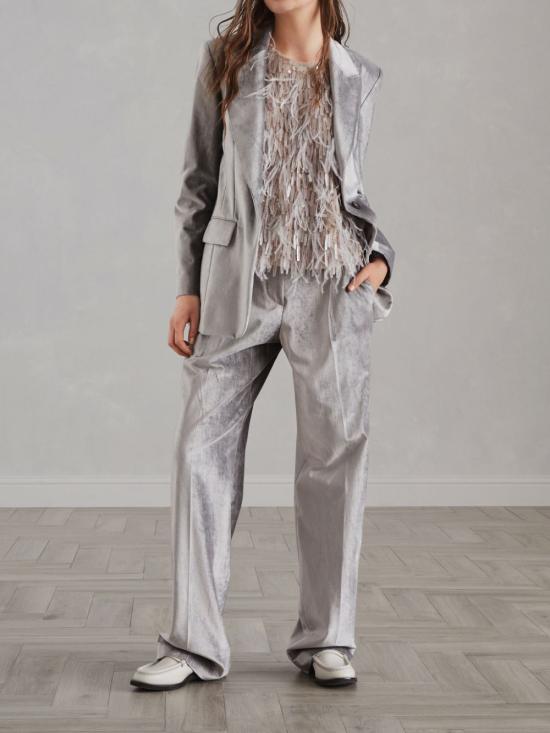  브루넬로 쿠치넬리 수트 자켓 MD5817217C5099 silver - BRUNELLO CUCINELLI