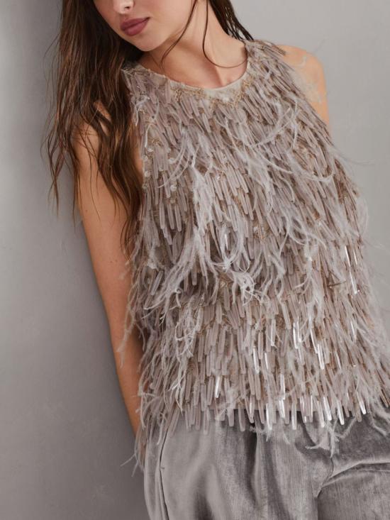  브루넬로 쿠치넬리 민소매 티셔츠 MF940VR200C9643 taupe - BRUNELLO CUCINELLI