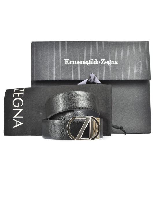  에르메네질도제냐 가죽 벨트 BSAFM2965ANEROBLU NEN Black - ERMENEGILDO ZEGNA