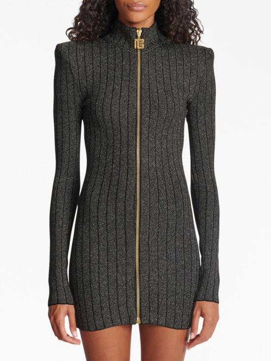  발망 숏 원피스 BF2R8393KF12 charcoal - BALMAIN