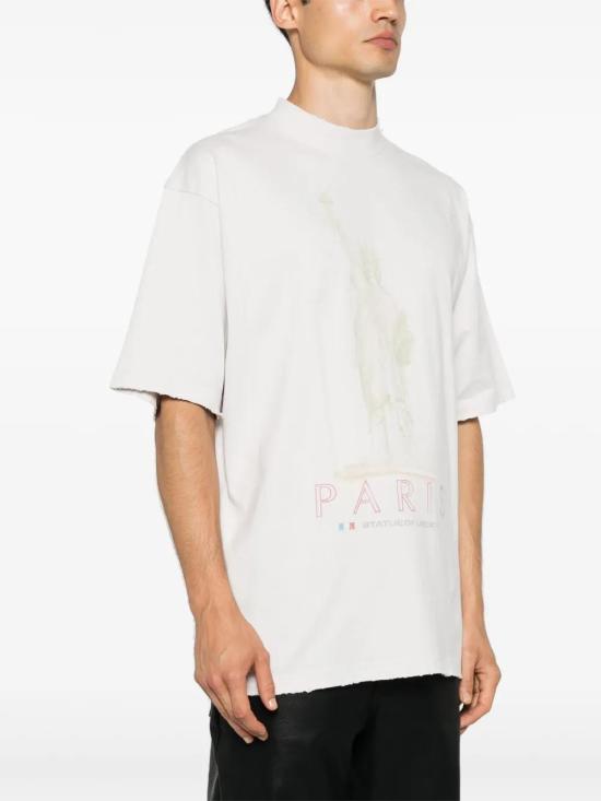  발렌시아가 반팔 티셔츠 764235TQVR9 white - BALENCIAGA