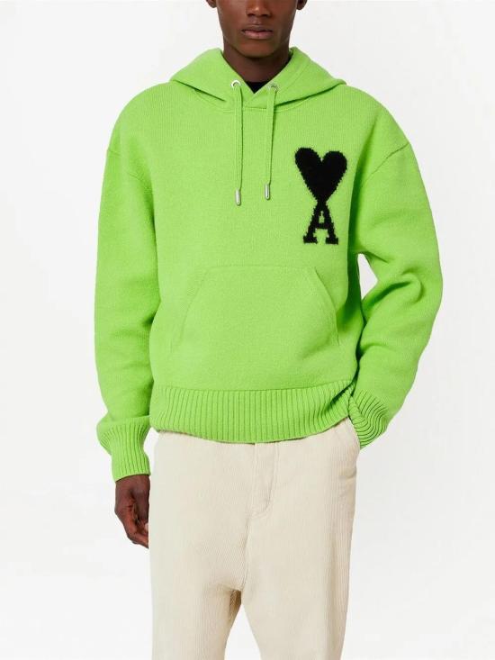  아미 후드 티셔츠 UKS802018 green - AMI