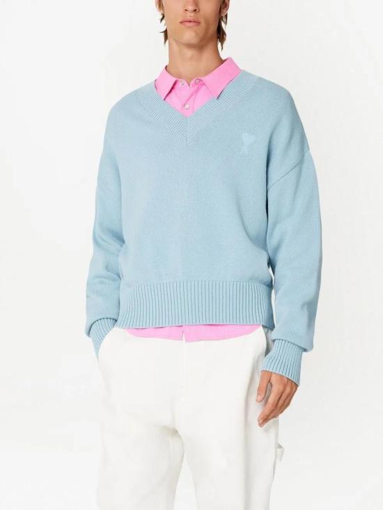  아미 스웨터 UKS208016 blue - AMI