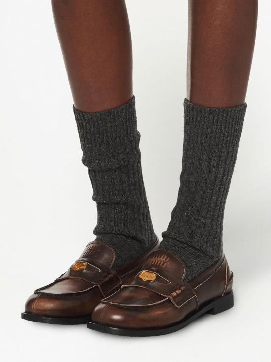  미우미우 로퍼 5D773DF0203G48 ebony - MIU MIU