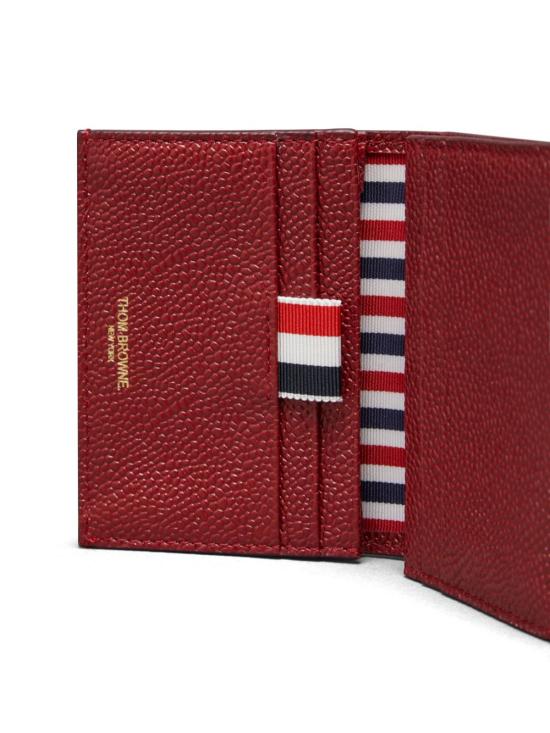  톰브라운 스트라이프 디테일 카드홀더 남성지갑 MAW021L00198 burgundy - THOM BROWNE