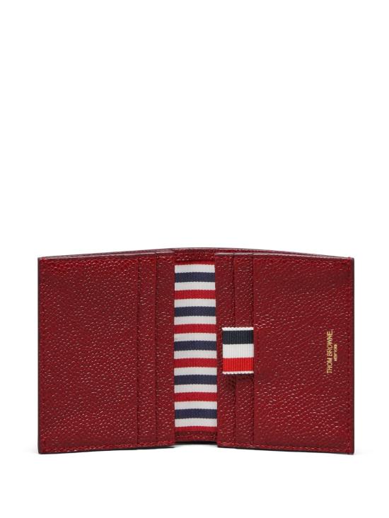  톰브라운 스트라이프 디테일 카드홀더 남성지갑 MAW021L00198 burgundy - THOM BROWNE
